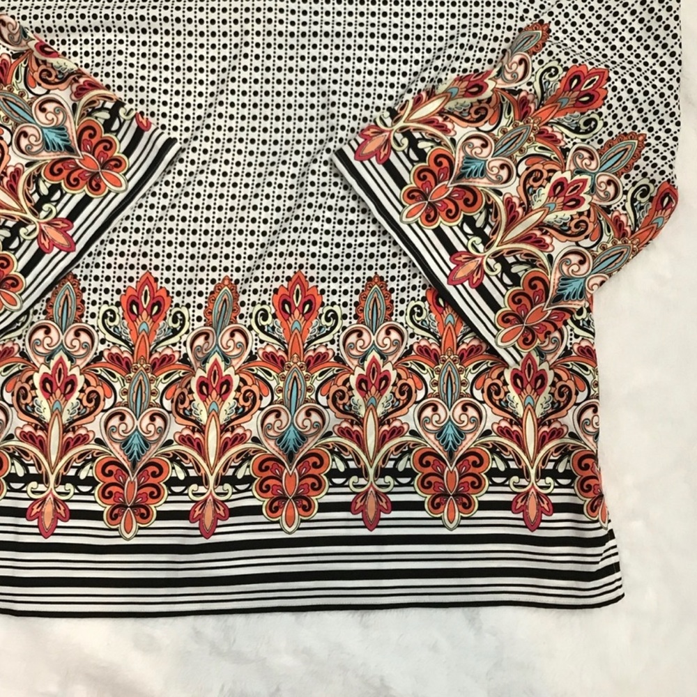 NWT CHICOS polka dot top multicolored blouse xxl 4 - Picture 3 of 6